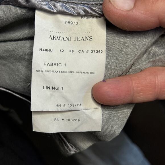 Armani Jeans Men’s Linen Blazer Jacket EU 48 US Small Gray Casual AJ 81 - Picture 13 of 16